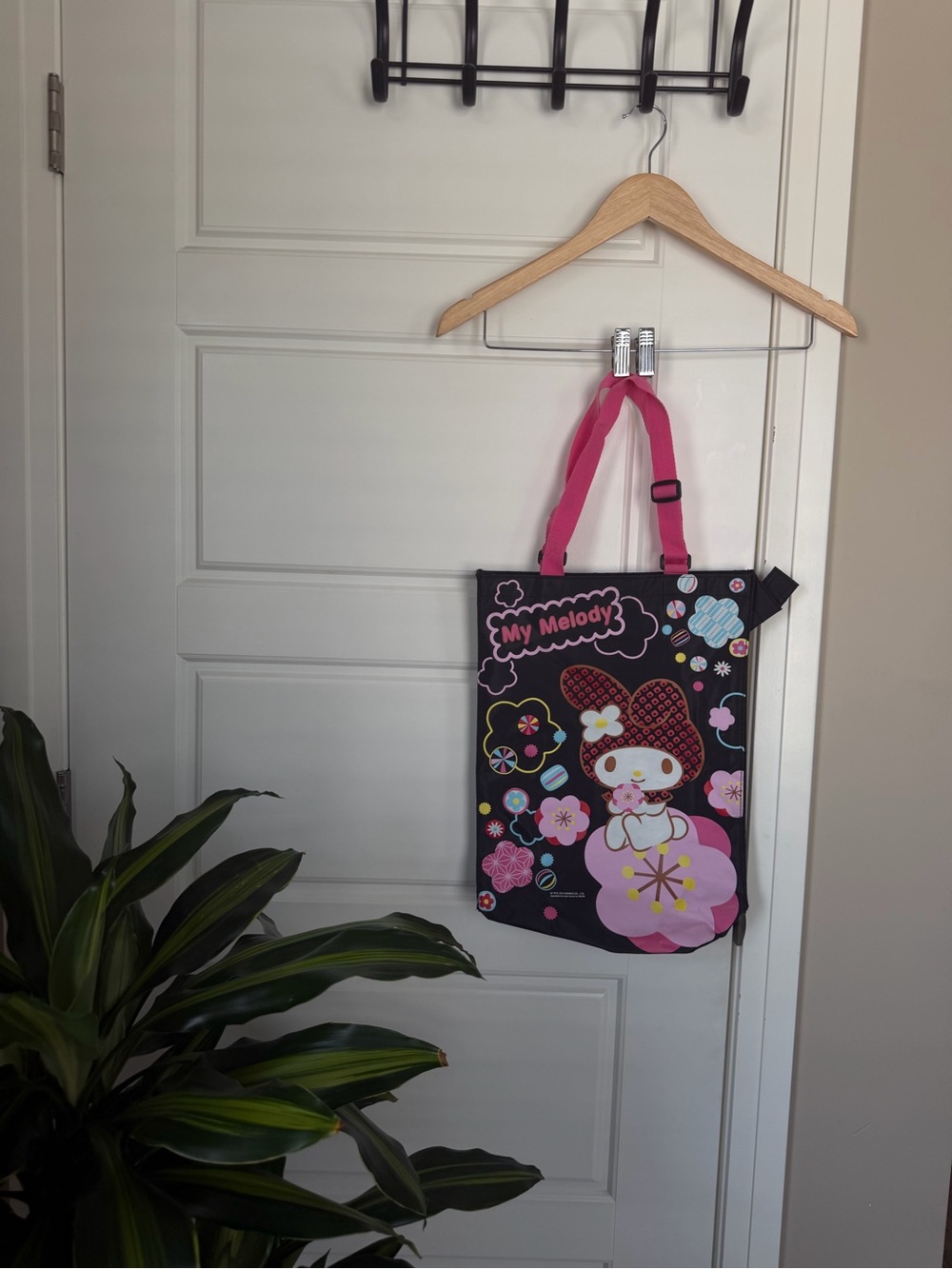 Sanrio My Melody Black Tote with Pink Accents